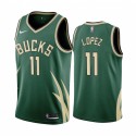 2020-21 Milwaukee Bucks Brook Lopez Ganed Edition Green # 11 Camisetas