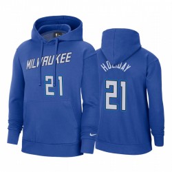Jrue Holiday Milwaukee Bucks 2020-21 City Edition Sudadera con capucha Blue Pullover