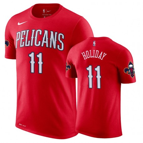 Pelicans Jrue Holiday & 11 Male Declaración Camiseta roja