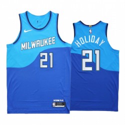 Jrue Holiday Milwaukee Bucks Blue Authentic City Edition 2020-21 Camisetas Nuevo uniforme