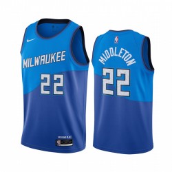 Khris Middleton Milwaukee Bucks Navy City Edition nuevo uniforme 2020-21 Camisetas