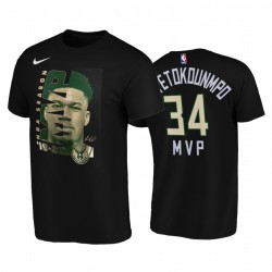 Giannis Antetokounmpo y 34 dólares 2020 NBA MVP 2 veces camiseta negra