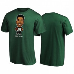Giannis Antetokounmpo & 34 Bucks 2020 Playoffs de la NBA encuadernada Star Player camiseta verde