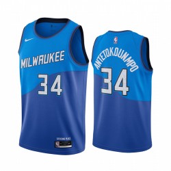 Giannis Antetokounmpo Milwaukee Bucks Navy City Edition Nuevo uniforme 2020-21 Camisetas