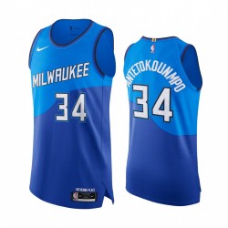 Giannis Antetokounmpo Milwaukee Bucks Blue Authentic City Edition 2020-21 Camisetas Player