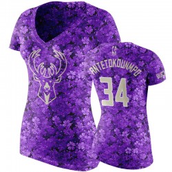 Milwaukee Bucks Milwaukee Giannis Antetokounmpo Purple State Flower Camiseta