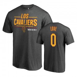 Men's Kevin Love # 0 Cavaliers Heather Grey Noches Ene-Be-Be-A T-shirt Wordmark