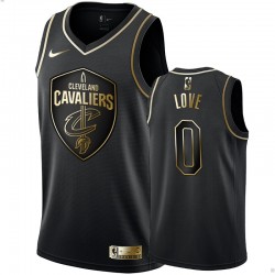 Hombre Cleveland Cavaliers Kevin Love Black & 0 Golden Edition Swingman Camisetas