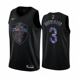 Cleveland Cavaliers Andre Drummond & 3 Camisetas Iridiscente Holográfico Black Edición Limitada