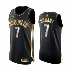 Kevin Durant Brooklyn Nets 2020-21 Black Golden Edition Camisetas 2x Champs Authentic