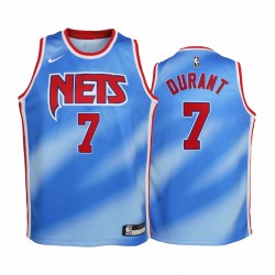 Brooklyn Nets Kevin Durant 2020-21 Hardwood Classics Blue Youth Camisetas -