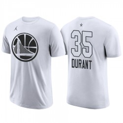 2018 Warriors All-Star Male Kevin Durant & 35 Blanco camiseta