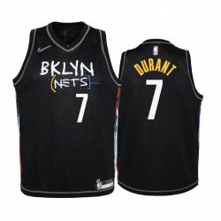 Brooklyn Nets Kevin Durant 2020-21 City Edition Negro Juvenil Camisetas - Nuevo uniforme