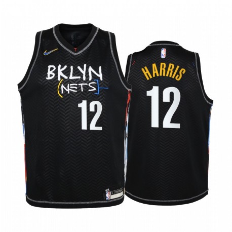 Brooklyn Nets Joe Harris 2020-21 Ciudad Negro Juvenil Camisetas - Honor Basquiat