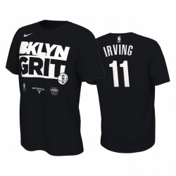 Kyrie Irving Brooklyn Nets 2020 Playoffs de la NBA encuadernado Camiseta Negro Mantr Power Bklyn Grit