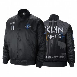 Brooklyn Nets Kyrie Irving City Edition Jacket 2020-21 Full-Snap Negro