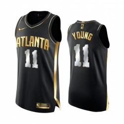 Atlanta Hawks Trae Young Black Golden Edition Authentic Limited Limited Camisetas 2020-21