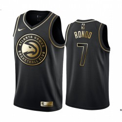 Rajon Rondo # 9 Atlanta Hawks Negro Golden Edition Camisetas