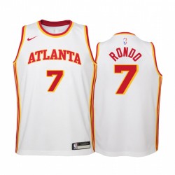 Atlanta Hawks Rajon Rondo 2020-21 Association Edition Blanco Juvenil Camisetas & 7