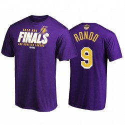 Los Ángeles Lakers # 9 Rajon Rondo 2020 Finales Bound Purple Camiseta Final Zumbador