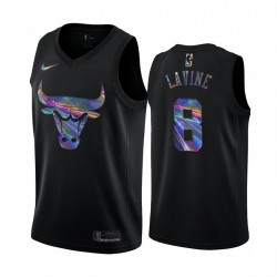 Chicago Bulls Zach Lavine & 8 Camisetas Iridiscente Holográfico Black Edition Limited