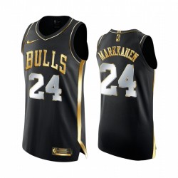 Chicago Bulls Lauri Markkanen Negro Golden Edition Authentic Limited Limited Camisetas 2020-21