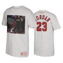Michael Jordan Bulls # 23 Goat Slam Dunk Blanco camiseta