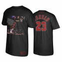 Michael Jordan Bulls # 23 Goat Slam Dunk Negro Camiseta