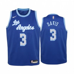 Los Angeles Lakers Anthony Davis 2020-21 Classic Edition Blue Youth Camisetas # 3