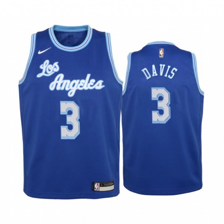 Los Angeles Lakers Anthony Davis 2020-21 Classic Edition Blue Youth Camisetas & 3