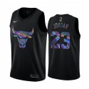 Chicago Bulls Michael Jordan y 23 Camisetas Iridiscente Holográfico Negro Edition Limitada