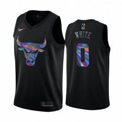 Chicago Bulls coby blanco y 0 camisetas iridiscentes holográficas negras edición limitada