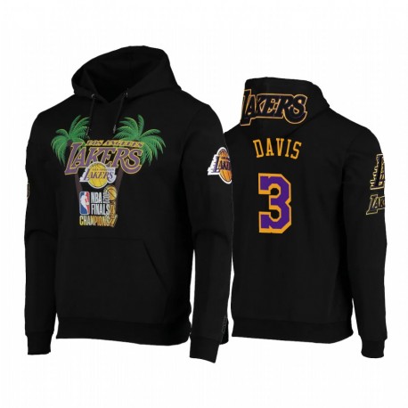 Anthony Davis Los Angeles Lakers 2020 NBA Finals Champions Palm Pullover Hoodie Black