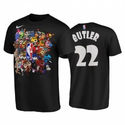 Miami Heat Jimmy Butler 2020 nueva temporada Mascot Power Power Negro Tee