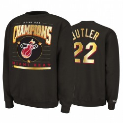 Jimmy Butler Miami Heat 3x Finals Campeones Camiseta Black Golden Logo Manga larga