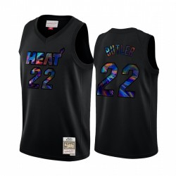 Miami Heat Jimmy Butler & 22 Camisetas Iridiscente HWC Limited Black Holográfico