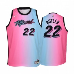 Miami Heat Jimmy Butler 2020-21 Ciudad Azul Pink Juventud Camisetas -