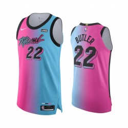 Jimmy Butler Miami Heat Blue Pink Viceversa Authentic 2020-21 Camisetas City Edition