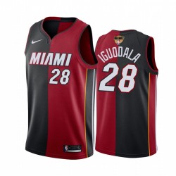 Miami Heat Andre Iguodala 2020 NBA Finales encuadernada Red Black Camisetas Split Split Edición Especial
