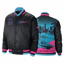 Miami Heat Andre Iguodala City Edition Jacket 2020-21 Full-Snap Negro