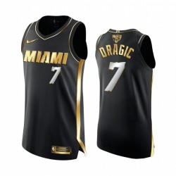 Goran Dragic Miami Heat 2020 NBA Finals Authentic Negro Camisetas Golden Limited Edition