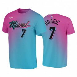 Goran Dragic 2020-21 Heat # 7 Rainbow City Blue Pink camiseta Vicewave