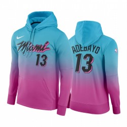 Bam Adebayo Miami Heat 2020-21 Rainbow City Hoodie Blue Pink Jersey