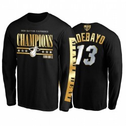 Miami Heat & 13 Bam Adebayo 2020 Eastern Conference Champs Black T-shirt Golden Edition