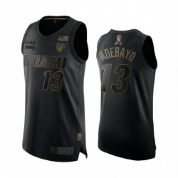 Bam Adebayo Miami Heat 2020 Saludo para servir Black Authentic Limited Limited Camisetas