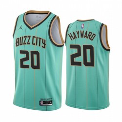 Gordon Hayward Charlotte Hornets 2020-21 Menta Green City Camisetas 2020 Comercio