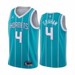 2020-21 Charlotte Hornets Devonte 'Graham # 4 Teal icon Camisetas