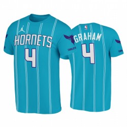 Devonte 'Graham 2020-21 Hornets # 4 Teal Icon T-Shirt Vintage Double Pinstripes