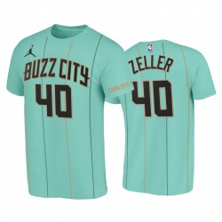 Cody Zeller 2020-21 Hornets # 40 Buzz City Teal T-shirt Jumpman