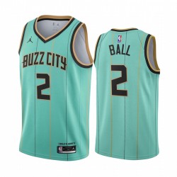 Lamelo Ball Charlotte Hornets 2020-21 Mint Green City Camisetas 2020 NBA Draft